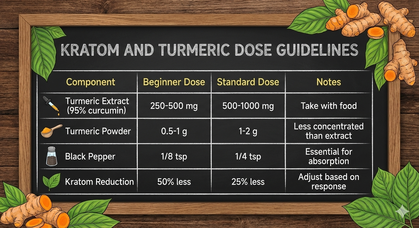 kratom and turmeric dosage guide infographoc